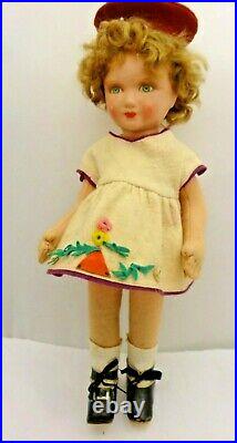16 French Cloth Doll with Celluloid Head, Very Nice with Charming Face