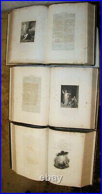 1815 Large 3vol. Antique Holy Bible set VERY NICE