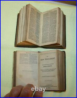 1841 pocket size 2vol. Antique Holy Bible VERY NICE