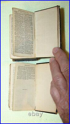 1841 pocket size 2vol. Antique Holy Bible VERY NICE