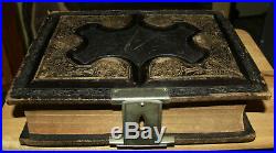 1882 antique family Holy Bible CLASP very nice
