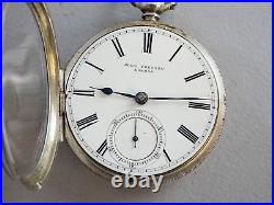 1895 Very Nice JOHN FORREST Silver Fusee Gents Pocket Watch. SERVICED. Antique