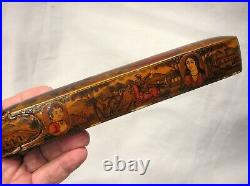 18th C. Persian Pen Box With Figures In Landscape -very Nice-8 1/2 Long B. Offer
