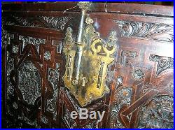 18th C. Vargueno On Stand With Spanish Royal Coat Of Arms Very Nice Condition