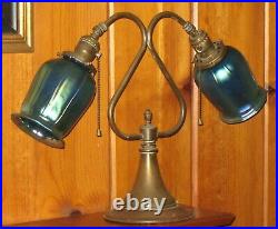 1930's Antique Dual Arm Lamp Estate Item With Cloth Cord Very Nice Condition