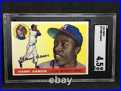 1955 Topps #47 Hank Aaron SGC 4.5 HOF Very Nice/Sharp Card