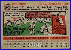 1956 Topps Luis Aparicio Rookie RC #292 EX VERY NICE HOF White Sox