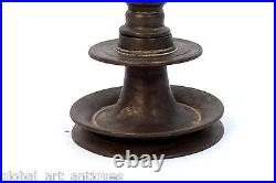 19c Very Nice Indian Antique Hand Crafted Brass Oil Diya Light Stand. G53-420