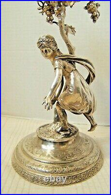 19th Century English Silverplate Figural Bowl Stand Holder Very Nice