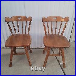 2 Antique Tell City Swivel Maple Chairs Very Nice