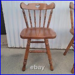 2 Antique Tell City Swivel Maple Chairs Very Nice