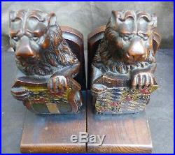 2 VERY Nice Antique wood carvings of lions, Book stand Dutch 18th. 19th. Century