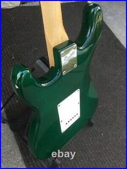 2000 Squier Strat Green Big Headstock Very Nice and Set Up Gig Bag Vintage
