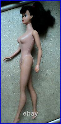 #5 Brunette Barbie Pony Tail Very Nice Doll 60's Full Long Hair Needs Re Done
