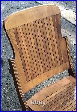 6 Very Nice Vintage Heywood Wakefield Folding Slatted Wood Chairs
