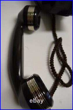 A. E. ANTIQUE CHROME TRIM WALL DIAL PHONE Very Nice! RESTORED
