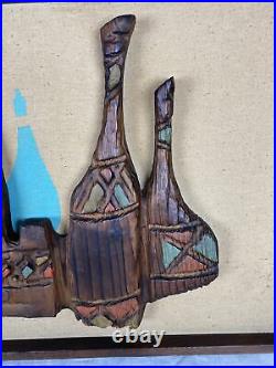 A Very Nice Vintage Witco Tiki Wine Bottle Wall Art 1960s