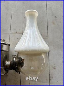 ANTIQUE ANGLE LAMP CO. WALL MOUNT OIL LAMP- COMPLETE-ANTIQUE LIGHTING-Very NICE