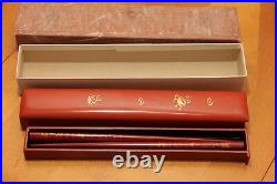 ANTIQUE Chopsticks hand painted From Japan with slide box RARE VERY NICE