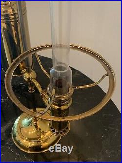 ANTIQUE MILLERS IDEAL NO. O BURNER BRASS STUDENT OIL LAMP LATE! 890's VERY NICE