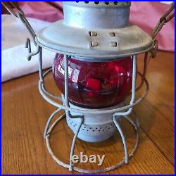 Adlake Kero Antique Gm&o Rr Lantern Red Globe Very Nice