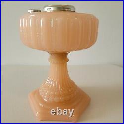 Aladdin Lamp Dark Pink Rose Cathedral 1934 Very Nice Condition See Pictures