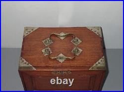 Antique 144 Piece Mahjong Set, Mahogany Case, Bamboo & Cowbone Tiles, Very Nice