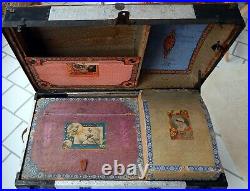 Antique 1880's Round Top Steamer Trunk Very Nice Condition & Complete