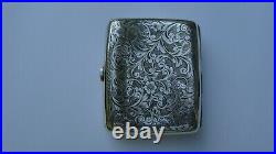 Antique 1903 Birmingham Sterling Silver Hand Chased Cigarette Case Very Nice