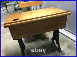 Antique 1920's Child's Adjustable School Desk & Chair Rare and very Nice No Res