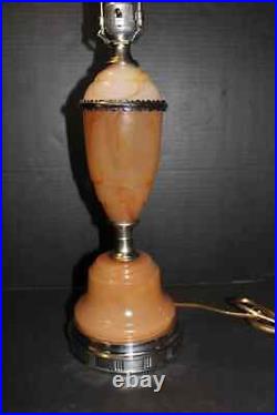 Antique 1920s Akro Agate Table Lamp Refurbished Very Nice New Cord and Socket