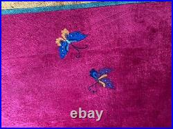 Antique 1930's Chinese Art Deco Rug Palace Size! 9' x 14' 6 Very Nice Red