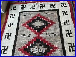 Antique, 24 Whirling Logs, large, Navajo Rug, Blanket, Weaving, very nice