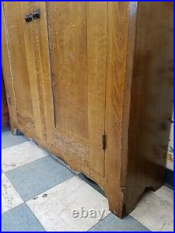 Antique 61 tall original grain painted Jelly Cupboard cabinet Vintage VERY NICE