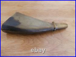 Antique Americana Black Powder Horn Very Old Very Nice Condition