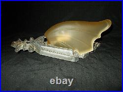 Antique Art Deco Slip Shade Wall Sconce Light Fixture Amber Glass Very Nice