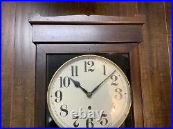 Antique BIG New Haven Sauers Store Regulator Wall Clock #3043 42 Very Nice