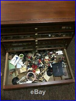 Antique Belding's Silk Thread Spool Cabinet Rare Very Nice With Contents L@@k