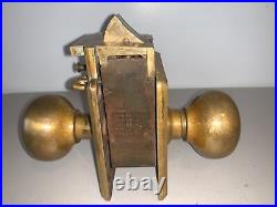 Antique Brass CORBIN Passage Door Lock Solid Brass Patent 1899-1905 VERY NICE
