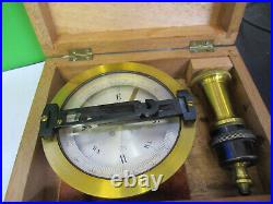 Antique Brass Marine Compass In Wood Cabinet Very Nice As Pictured #r1-b-25