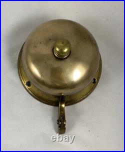 Antique Brass Store Door Push Arm Bell Rare Very Nice Late Victorian WORKS