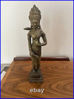 Antique Bronze Statue Female Goddess 12 Inches Very Nice Detail