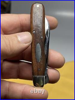 Antique CATTARAUGUS Electrician's Knife Cocobolo Wood Handles Very Nice 1920? S