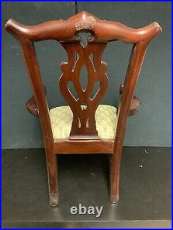 Antique CHIPPENDALE STYLE CHAIR SALESMAN SAMPLE CHILD SIZE 20 Tall Very Nice