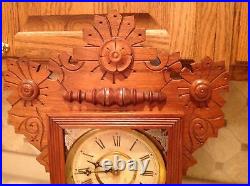 Antique Carp Mantle Clock Wm. L. Gilbert Clock Co USA Very Nice With Keys