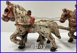 Antique Cast Iron 6 Horse Drawn Carriage Stagecoach Vintage NICE Very Rare
