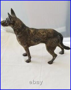 Antique Cast Iron German Shepherd Doorstop Dog Statue Art. Very Nice