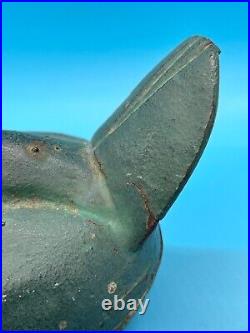 Antique Cast Iron Green Duck Trinket Box with Lid Made In Japan Very Nice