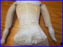Antique China Head Doll Cloth Body, Wearing Corset LARGE 21 VERY NICE