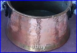 Antique Copper Cauldron. Hand forged Apple Butter Kettle. Very Nice